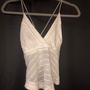 Free People White Backless Tank Top